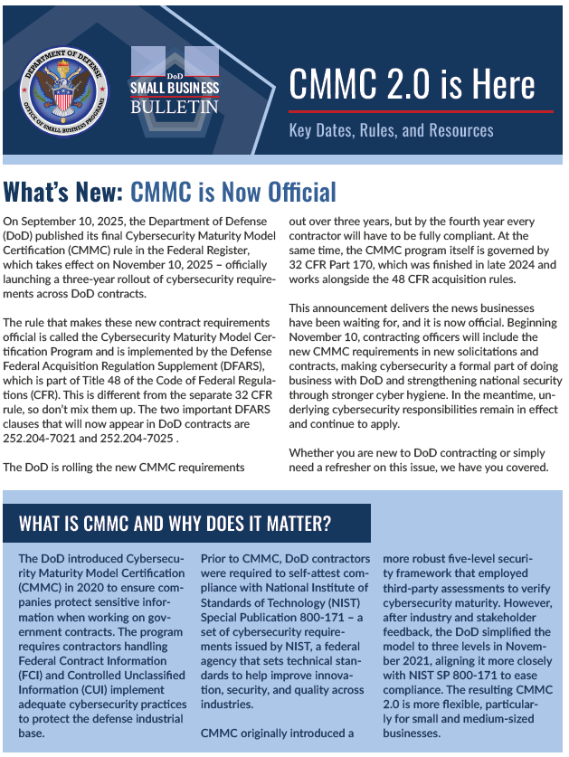Download the PDF: CMMC: What Every DoD Contractor Needs to Know